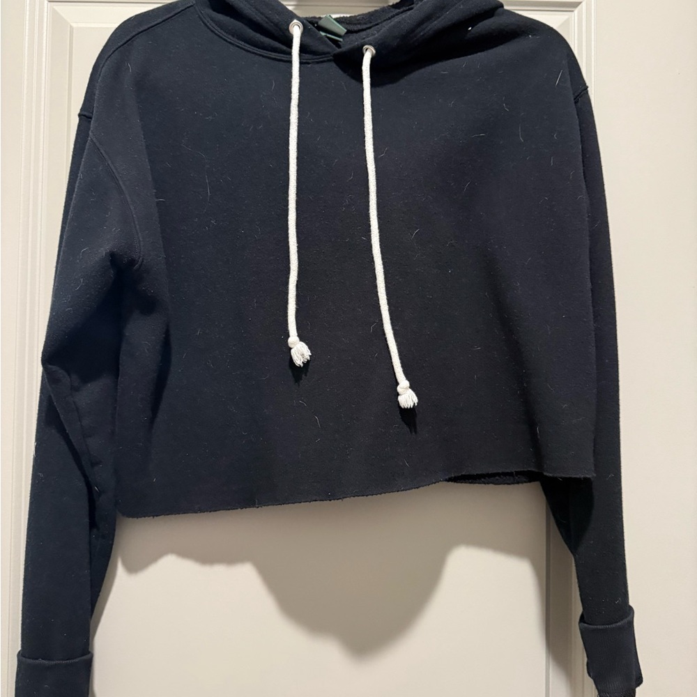 Wild Fable Black Cropped Boxy Hoodie